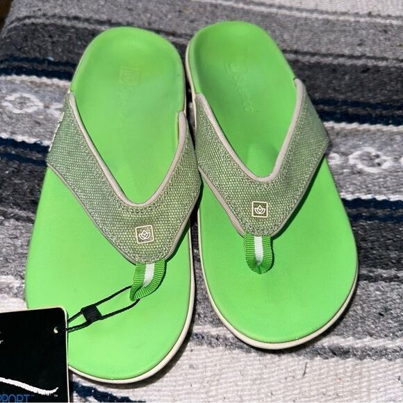 Spenco Women's Canvas Yumi Sandals lizard sz 6 - Picture 1 of 8